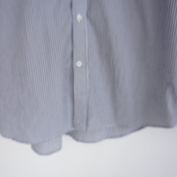 Lacoste Gray White Pinstripe Classic Fit Cotton Button Down Dress Shirt Size 39 - Picture 5 of 8